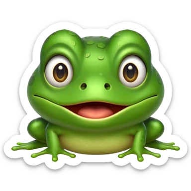 shocked frog, classic emoji style, surprised expression, wide eyes, open mouth sticker