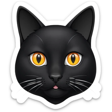 Black cat white nose sticker