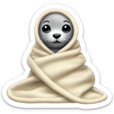 Baby seal in a blanket sticker