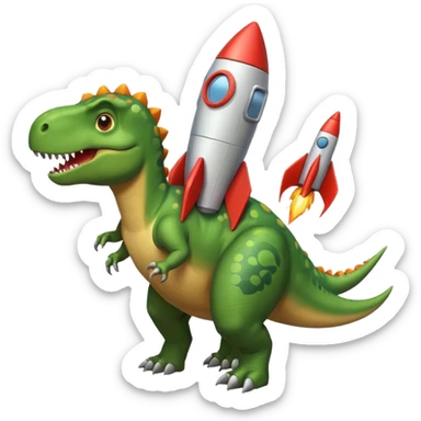Dinosaurs with Rocket sticker