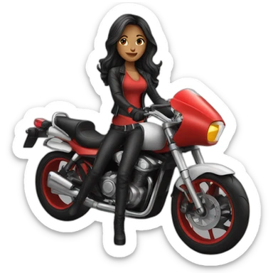 motorcycle girl red sticker