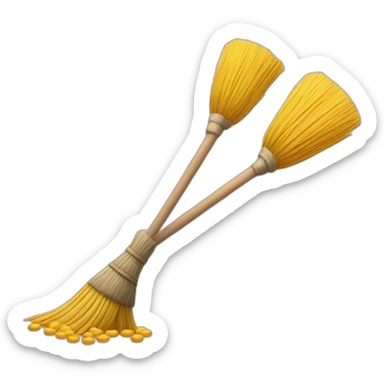 broom with eyes and pills sticker