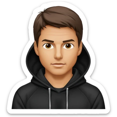 tom cruise with black hoodie sticker