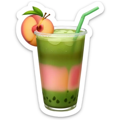 peach iced matcha  tea  sticker