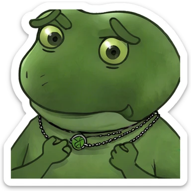 Hands crossed around a neck on a man sticker