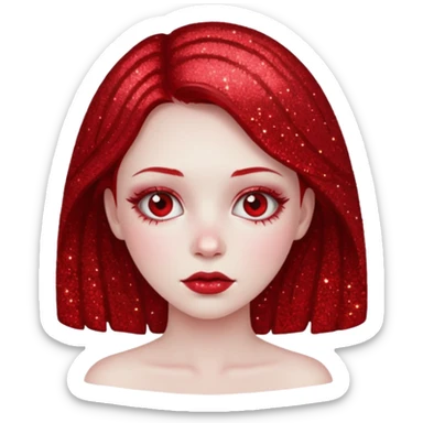 red glitter girl dead sticker