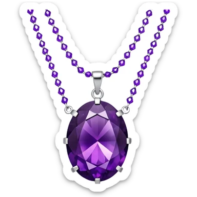 Purple gemstone necklace sticker