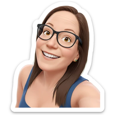 happy girl in selfie sticker