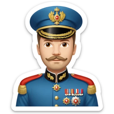 Nicholas II, Russian tsar, ornate military dress, no hat sticker