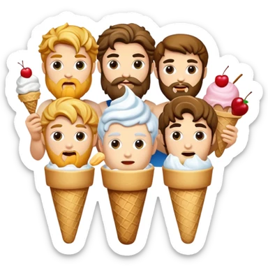 Zeus and other Greek gods enjoying ice cream sticker