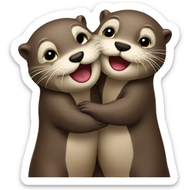 Otter kiss sticker