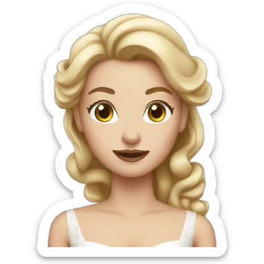 White woman in wedding dress  sticker