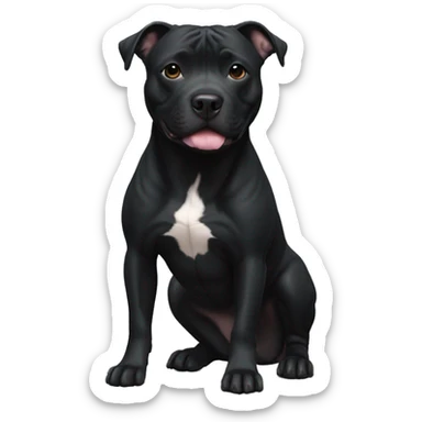 staffordshire bull terrier all black sticker
