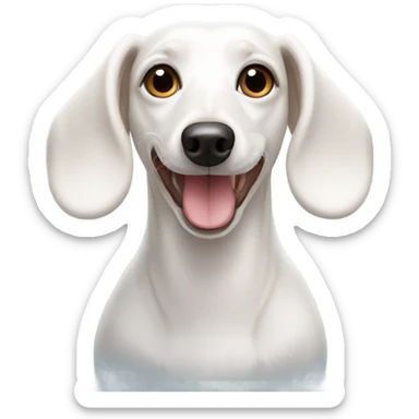 White dackel sticker