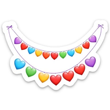 birthday banner with hearts sticker