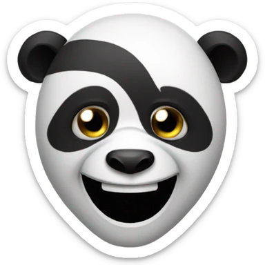 panda with a troll face meme mask sticker