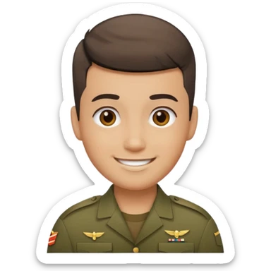 A friend with miltary hair cut sticker