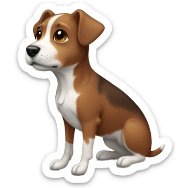 Small brown dog with little white patch on chest  sticker