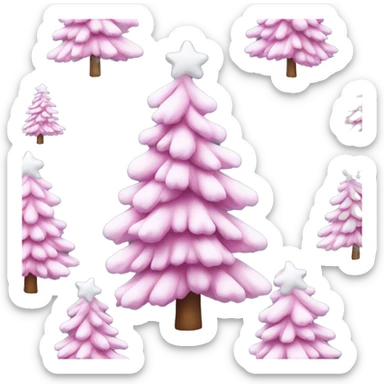 christmas tree with snow pink  sticker