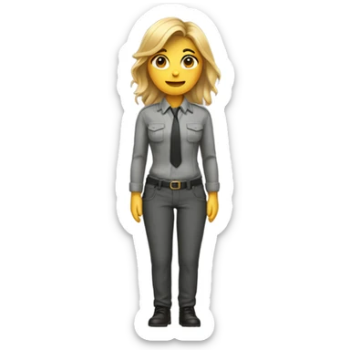 womans body in masculine work clothes sticker