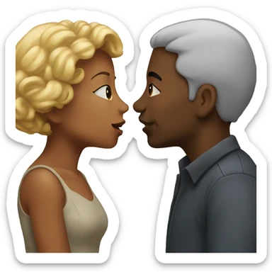 Two people kiss sticker