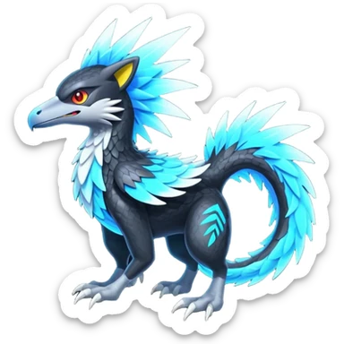 Neon Vibrant Pulsating Trail-glowing Chromatic Trico-Nargacuga-Silvally-fusion-hybrid sticker