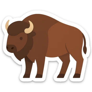 Flat design style bison sticker