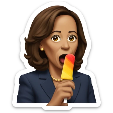 Kamala Harris eating a popsicle  sticker