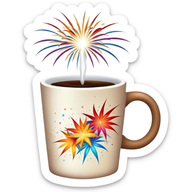 Fireworks with coffee sticker