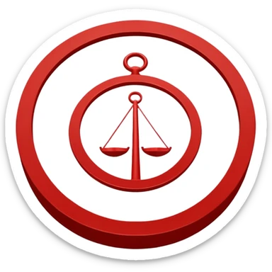 Create a circular casting sigil based off of the wizard101 balance school using base color off white/sand and trim color red. A scale is the main focus here  sticker