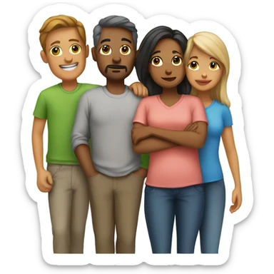 family of 4 plus a dog sticker