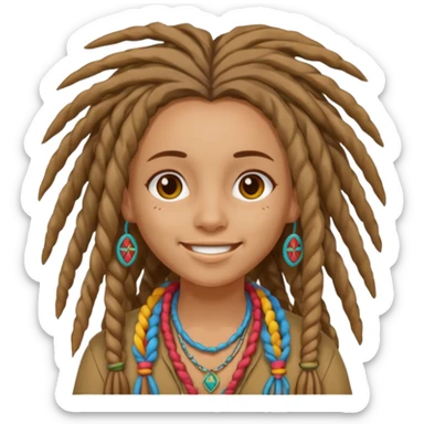 dreadlock hippie girl sticker