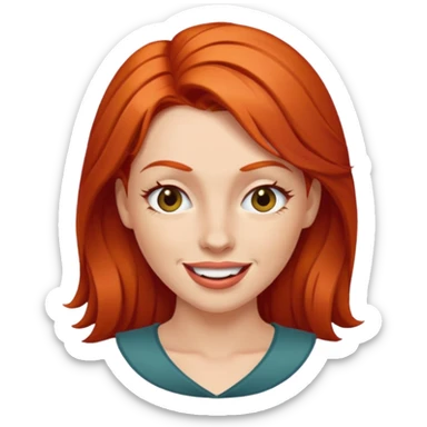 red-haired woman winking sticker