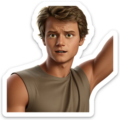 realistic portrait of a boy sticker