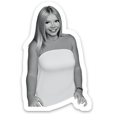 smiling girl in monochrome sticker