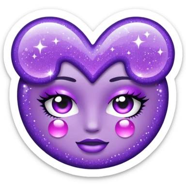 glitter purple remedy sticker