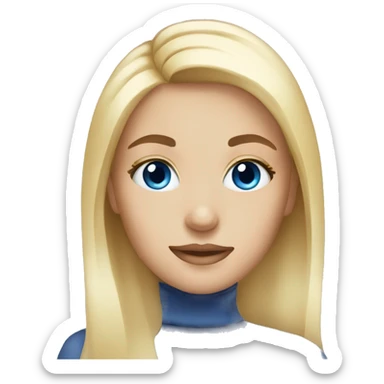blue eye blond girl doing her skincare  sticker