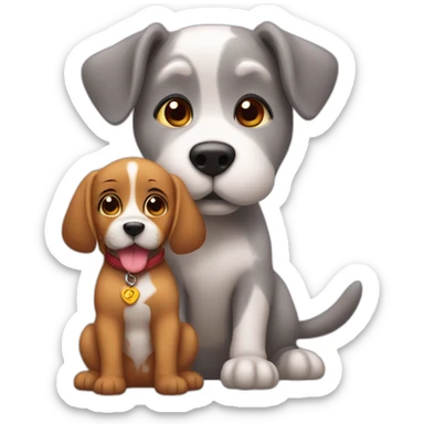 Chat qui fait un bisou à un chien sticker