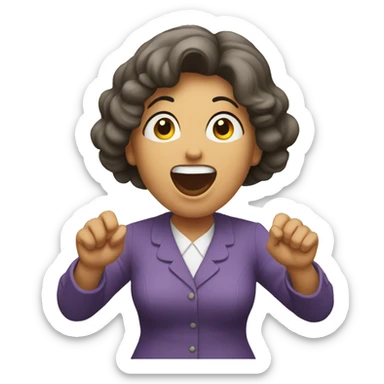 A lady Shouting amen with hands raised high sticker