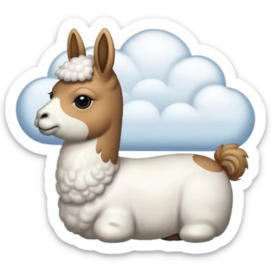 cloud patterned lama sticker