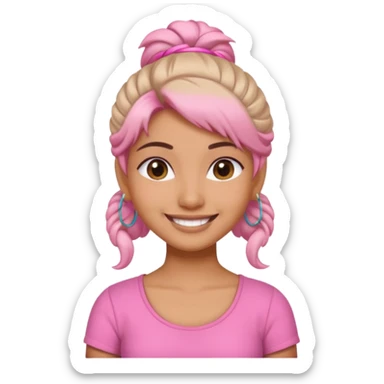 an ios genmoji for a cute indian bratz girl sticker