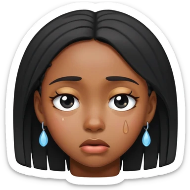 Black girl upset sticker