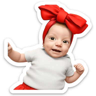 child with hair bow solo sticker
