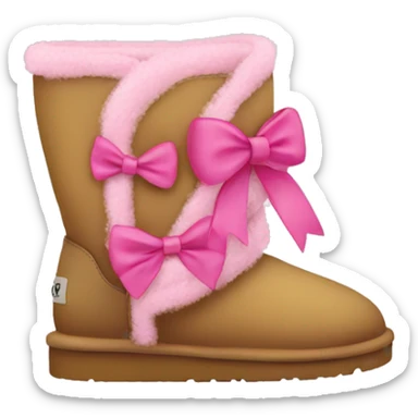 Uggs with a bow and pink sticker