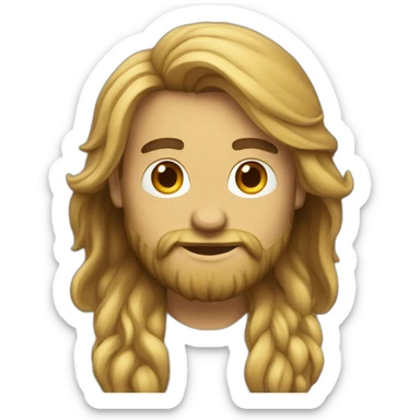 a ungroomed male software engineer with long hair a beard sticker