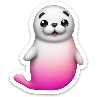 Pink ombre full body seal with glitter sticker