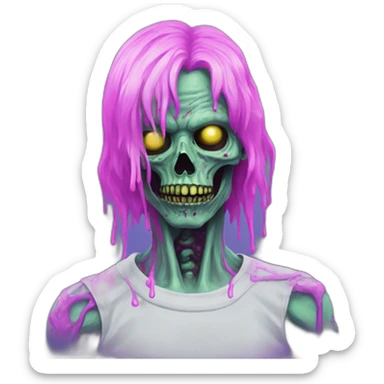 Vaporwave zombie person  sticker