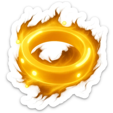 Make the magical yellow bangle glow with a bright magical aura, keeping the background transparent. Enhance the glow effect to look vivid and magical. sticker