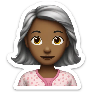 a girl with pajamas  sticker