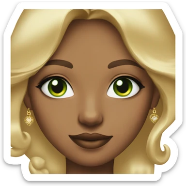 gorgeous blonde girl cat eye green eyes gold jewlery sticker